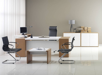 Vip办公室家具顶视图3D渲染 打造高端办公空间的视觉蓝图